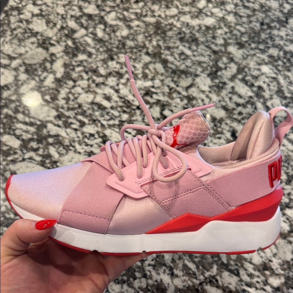Puma Pink and Red Sneakers